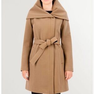 Women's Belted Asymmetrical Zip Front Twill Coat